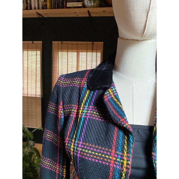 Vintage Jacket Rainbow Plaid Black - Picture 2 of 7